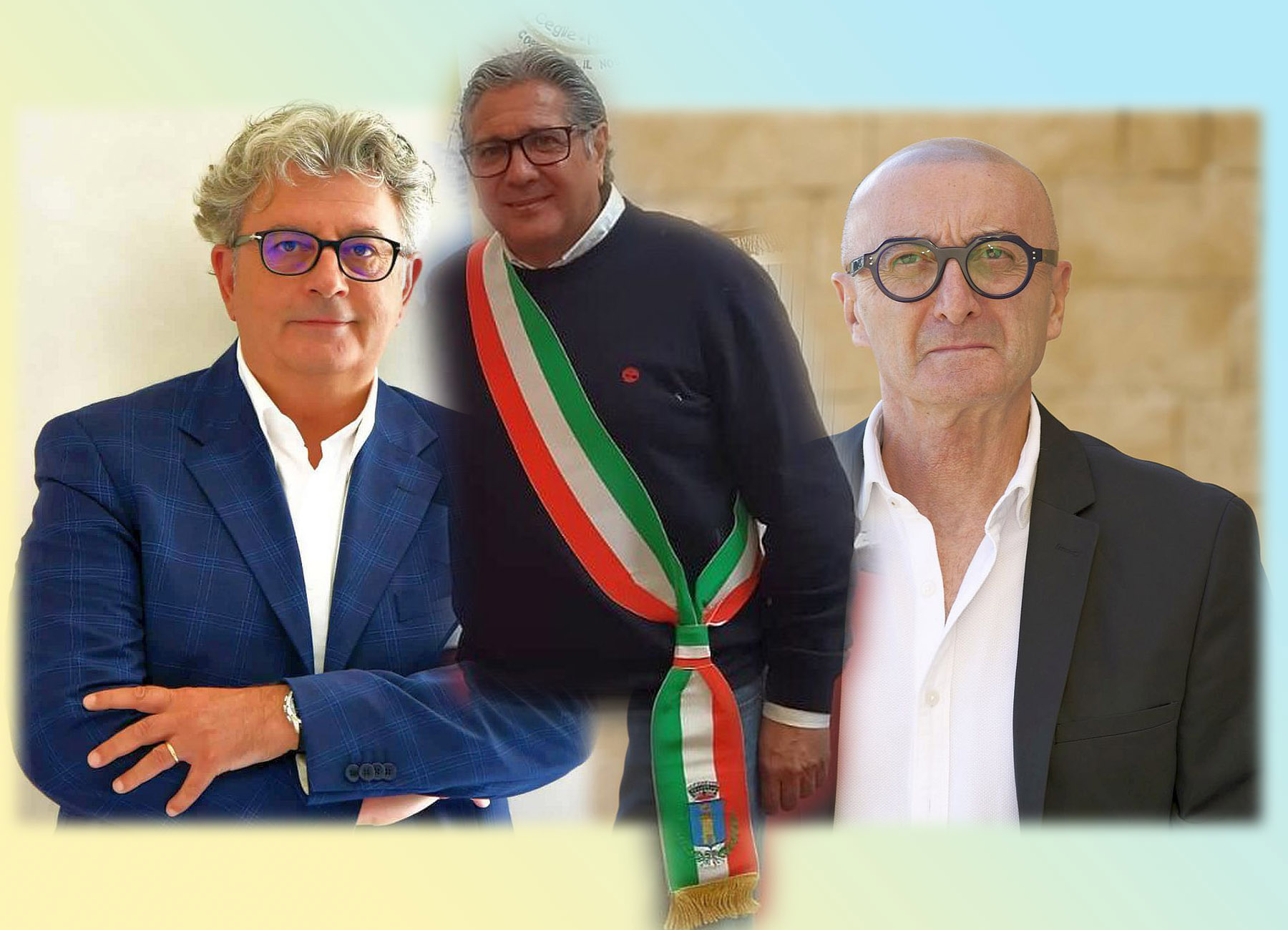 Da sinistra: Luigi Caroli, il sindaco Angelo Palmisano e Tommaso Gioia
