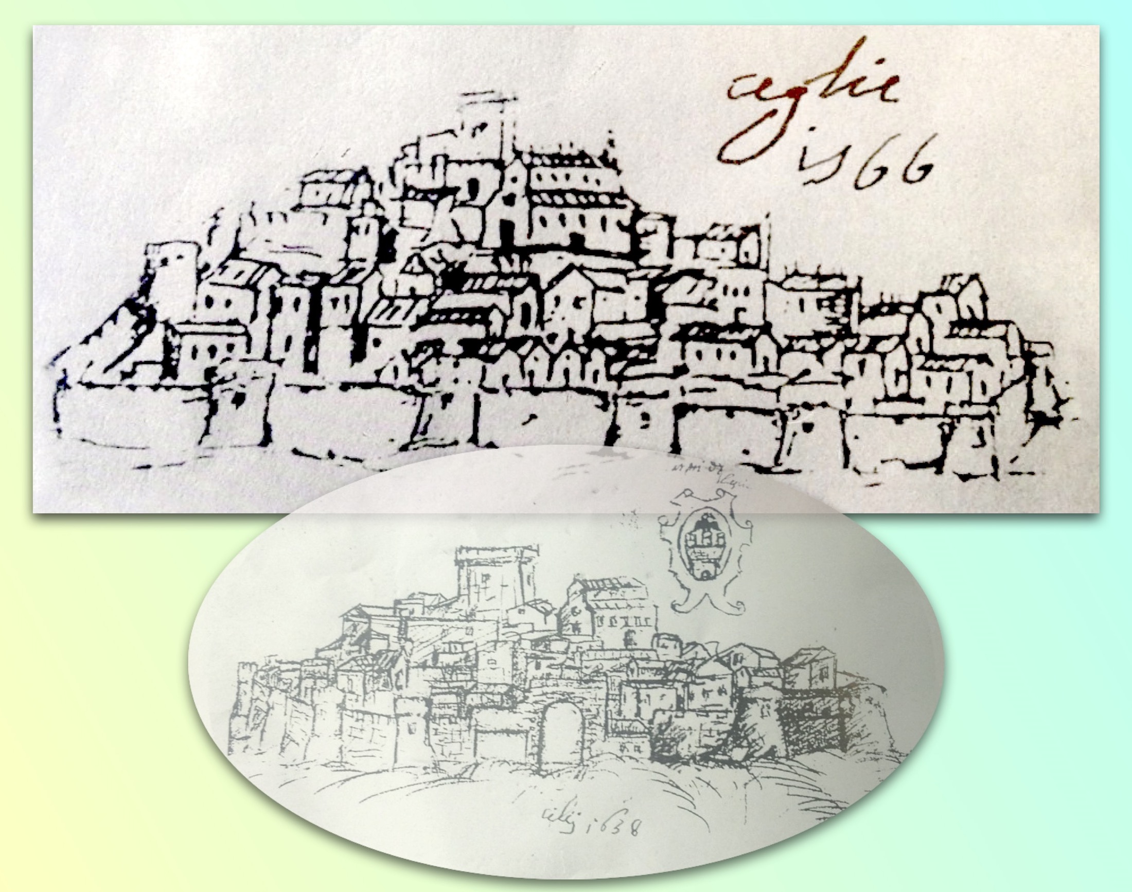 Le raffigurazioni della Ceglie Medievale: i disegni sarebbero datati al 1566 e 1638. Ma non vi è alcuna conferma